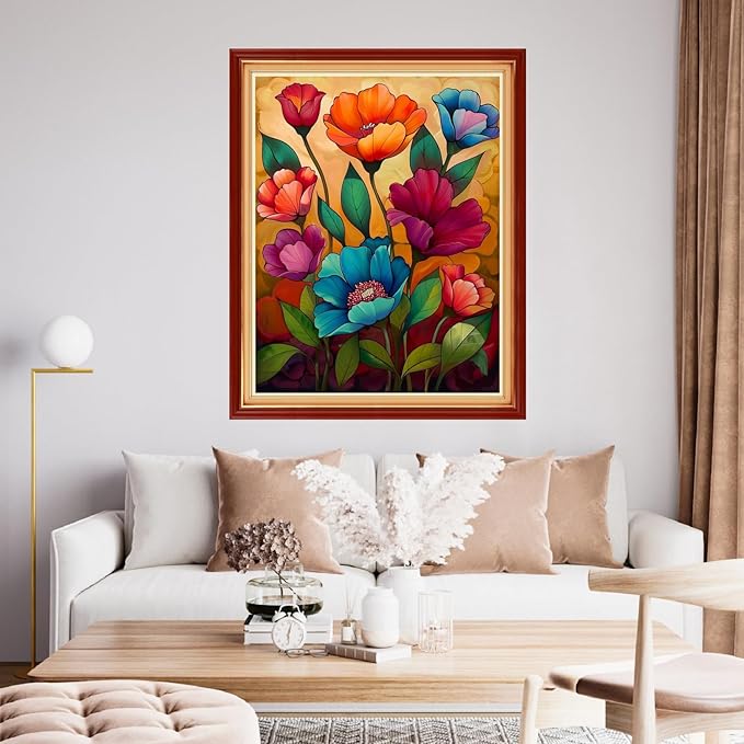 Funchey Stamped Cross Stitch Kits, DIY Cross Stitch Pattern for Adults Beginners Needlepoint Kits Embroidery Kit Arts and Crafts 11CT&Colorful Flowers 16x20 inch