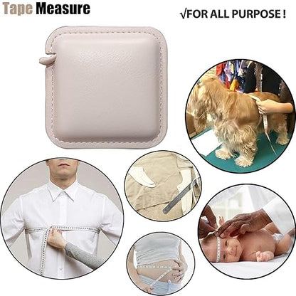 Tape Measure for Body Measuring Medical Body Cloth Tailor Craft Dieting Measuring Tape, 79 Inch/2 M Dual Sided Retractable Measuring Tape for Body Fabric Sewing Measurements Square(Pink)