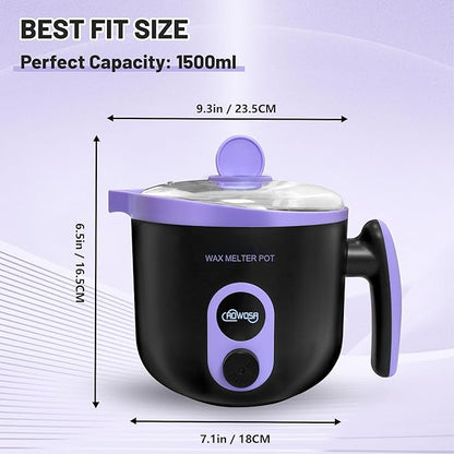 AOWOSA Candle Melting Pot Electric Wax Melter for Candle DIY Making with Pouring Spout, Non-Stick Candle Making Pouring Pot Soap Making Melting Pot with Constant Temperature Function, Black