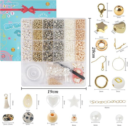 TOIPINIO Bracelet Making Kit Jewelry Making Supplies Kit Natural Stone Beads for Irregular Natural Stone with for DIY Craft 1736PC Friendship Bracelet/Necklace/Earrings for Adults (Dalmatian Jasper)