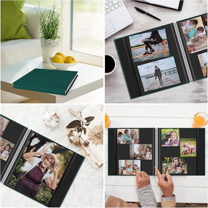 Zesthouse Photo Album Self Adhesive Pages, 60 Pages Magnetic Scrapbook Albums with Sticky Page, Photos Album Holds 8x10 & 5X7 & 4x6 & 6x8 & 3x5, Large Picture Book Ideal Gift for Family Wedding Baby