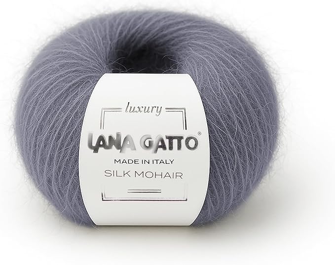 Silk Mohair Luxury Yarns, Premium and Soft Blend for Knitting, Made in Italy (Gray - 30480, 10)