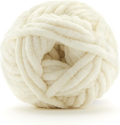 Loops & Threads Winter White Sweet Snuggles Yarn – Jumbo Weight Yarn for Knitting, Crochet, Weaving, Arts & Crafts, 18 Pack
