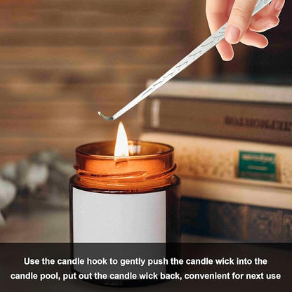 Set of 3, Candle Wick Trimmer, Candle Snuffer and Wick Dipper & Candle Accessory Set, Candle Care Kit for Candle Lover (Silver)