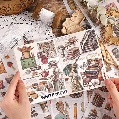 Large 24 Sheets Pre-Cut Journal Sticker Book for Junk Journal Supplies, 452pcs Vintage Washi Stickers for Journaling, Scrapbooking, Collage Materials, Bujo, Planners, Art Crafts - Image 4
