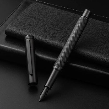 Hongdian Black Forest Fountain Pen Medium Nib Classic Design with Converter and Metal Pen Case Set