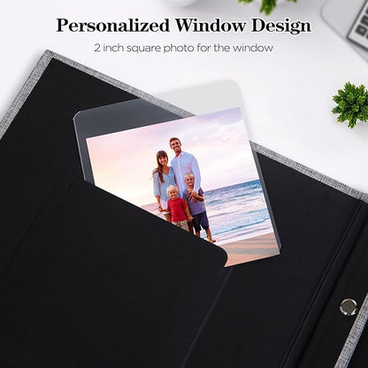 Mublalbum Small Photo Album 4x6 100 Photos Linen Cover Picture Book with Horizontal Pockets for Wedding Family Anniversary and Baby (Beige)