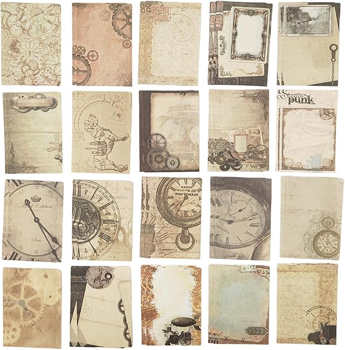 Vintage Scrapbooking Supplies Pack(100 Pieces) for Junk Journal Planners Decoupage Paper Aesthetic Cottagecore Collage Craft Album (07)
