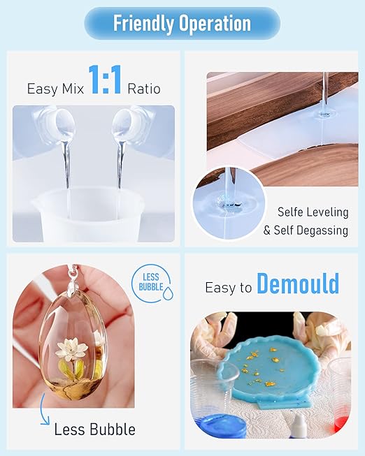 Nicpro UV Resin, 8000g Large Crystal Clear Cure Kit, No Mixing & Quick Curing Transparent Solar Activated Glue for Jewelry Making, Epoxy Resin Molds, Coating and Casting