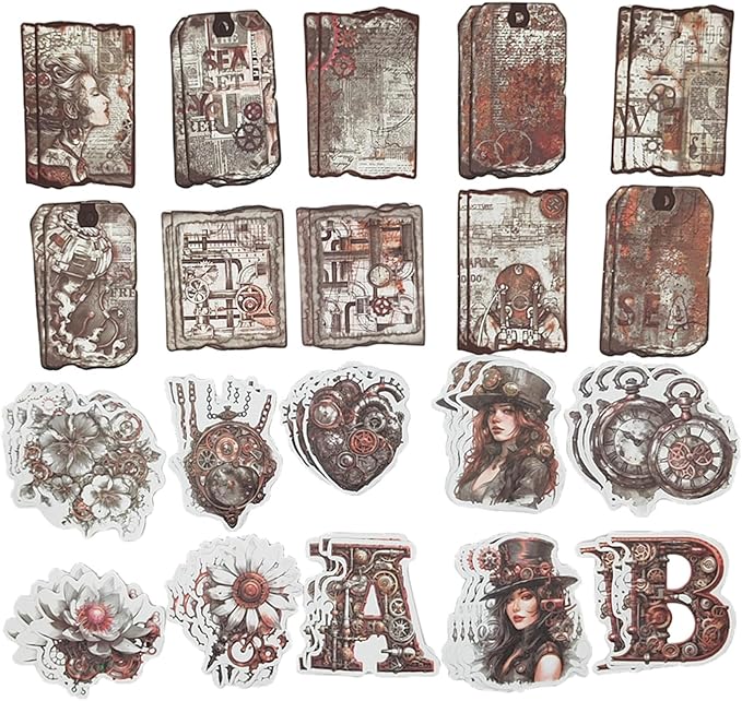 Vintage Scrapbooking Supplies Pack(100 Pieces) for Junk Journal Decoupage Paper Scrapbook Planner Sticker Aesthetic Cottagecore Collage Craft Album (03)