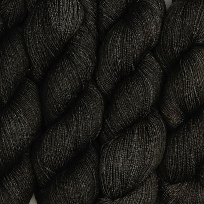 KnitPro Symfonie Hand Dyed Yarn | Extra Fine Merino Wool & Polyamide Blend for Knitting & Crocheting, Fingering Weight, Oeko-TEX Certified 400m, 100g Skein | Terra Semi-Solid Black Pepper