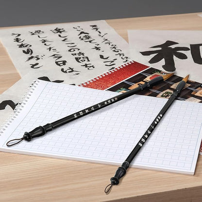 Zonon 3 Pieces Chinese Calligraphy Brush Pens Japanese Calligraphy Brush Sumi Drawing Brush Traditional Wooden Watercolor Ink Pens for Beginner Watercolor Painting Tools (3 Sizes)