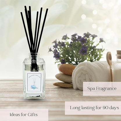 Preston and Lee Reed Diffuser Set | 100 ml (3.4 fl oz) White Tea Scent | Reed Diffuser Set | Aromatherapy Diffusers | Natural Reed Diffuser Oil for Home and Spa Fragrance