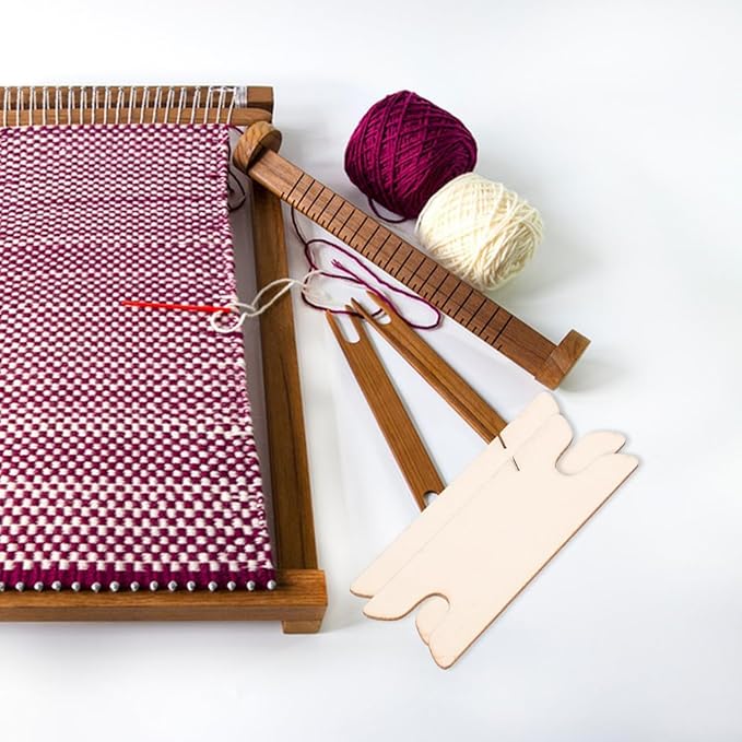 TEHAUX 10-Piece Wood Weaving Shuttle Set for DIY Crafts - 3x1 inch Wood Knitting Tool for Tapestry and Belt Weaving for Beginners Experienced Use