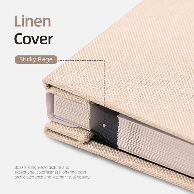 Vienrose Photo Album Self Adhesive 4x6 5x7 3x5 8x10 Scrapbook Album DIY Scrap Book with Metallic Pen 120 Pages