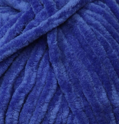 Estako Velvet Chenille Blanket amigurumi Yarn for Crocheting and Knitting Super Bulky 100 gr (132 yds) (1240 - Royal Blue)