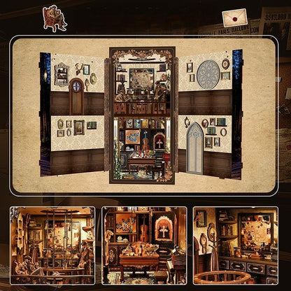 DIY Miniature House Kit, Mini House Building Kit, DIY Book Nook Kit, Tiny Model House for Adults to Build, Beginner 3D Wooden Book Nook, for Family Friends (Detective Time) - Image 6