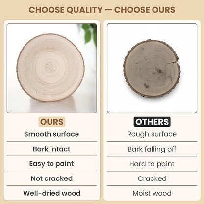 10 Pack Natural Wood Slices for Centerpieces – Rustic Wedding Table Decorations, Unfinished Wooden Rounds for DIY Crafts and Home Decor (8–9 inch)