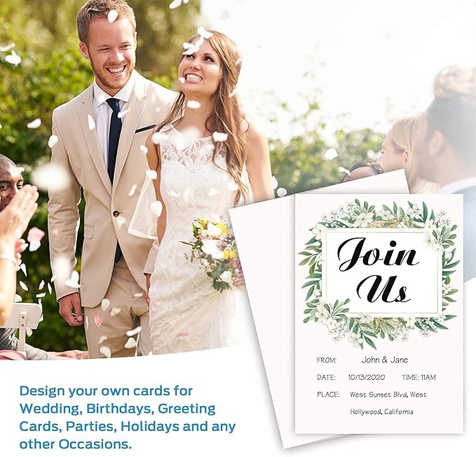 Ohuhu Blank White Cards and Envelopes 100 Pack - 4" x 6" Heavyweight Folded Cards and A4 Envelopes for DIY Greeting Cards Wedding Birthday Invitations Baby Shower Thank You Cards and All Occasions