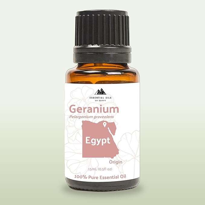 Nature Packaged Geranium Essential Oil - Direct from Egypt Nile Delta - Pure Essential Oils for Body, Skincare & Balance - Natural Aceite de Geranio - 100% Pure Therapeutic Grade (15ml)