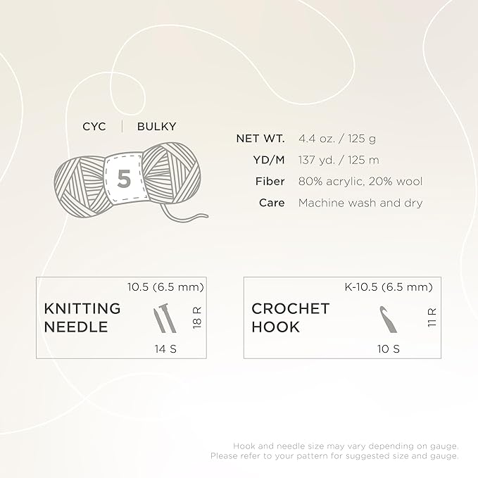 Lion Brand Yarn, Hue + Me Chunky Yarn for Crocheting, Knitting, and Crafts, Artichoke, 1 Pack