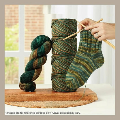 KnitPro Symfonie Hand Dyed Yarn | Extra Fine Merino Wool & Polyamide Blend for Knitting & Crocheting, Fingering Weight, Oeko-TEX Certified 400m, 100g Skein | Terra Variegated Himalayas