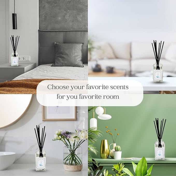 Preston and Lee Reed Diffuser Set | 100 ml (3.4 fl oz) White Tea Scent | Reed Diffuser Set | Aromatherapy Diffusers | Natural Reed Diffuser Oil for Home and Spa Fragrance