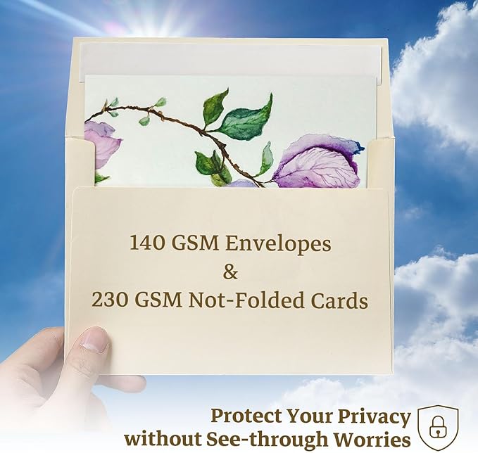 Ivory Blank Cards and Envelopes 4x6 (Not-Folded), Goefun Cream Flat Note Cards 4x6 and A6 Envelopes Self Seal 100 Pack for Wedding, Invitations, DIY Notecards, Birthday & All Occasion