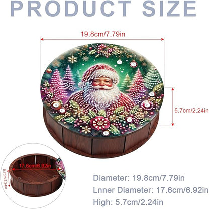DIY diamond painting fruit bowl storage box, Santa Claus rhinestone decoration tray handmade set, for desktop item storage, multifunctional creative craft gift
