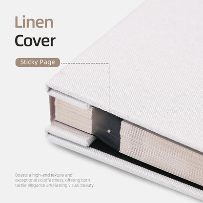Vienrose Large Photo Album Self Adhesive for 4x6 8x10 10x12 Pictures Scrapbook Album DIY Scrap Book 40 Sticky Pages with A Metallic Pen 13"x12.6"40 Pages