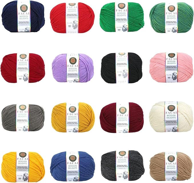 Facai Blend Merino Wool Yarn for Knitting - Worsted Weight,197yds (3.5oz) Ball, Ideal for Sweaters, Scarves, and Accessories (3, Hunter Green)