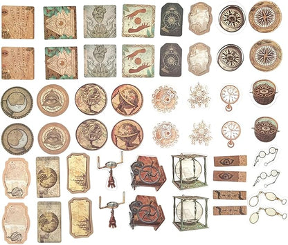 100PCS Vintage Journaling Scrapbooking Supplies Ephemera Pack for Junk Journal Planners Decoupage Paper Scrapbook Stickers Aesthetic Cottagecore Collage Craft Album (Astronomy)