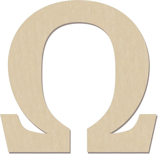 HILAZA 12 Inch Large Wooden Greek Letters, Unfinished Big Wood Letters for Wall Decor, DIY Crafts, Parties Wedding Christmas Home Decoration, Letter Omega (Ω)