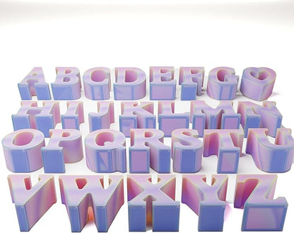 26 Pack Letter Ice Cube Molds - Alphabet Resin Clay Jewelry Casting Molds for Resin, Candle Making & Craft Supplies