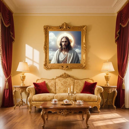 57lilina Stamped Cross Stitch Kits - 11CT Jesus Easy Pre Printed Cross-Stitch Patterns for Adults, Advanced Embroidery Kit for Beginners, 18x18 Inch DIY Crossstitch Crafts for Wall Decor or Mom Gifts