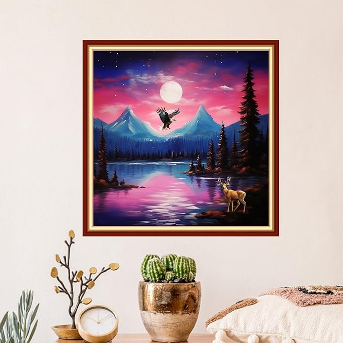 Artvxeay Stamped Cross Stitch Kits | Embroidery Kits for Beginners Craft Kit Needlepoint for Adults Supplies DIY 11CT- (Moonlit Night Scene 18x18 inch)