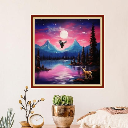 Artvxeay Stamped Cross Stitch Kits | Embroidery Kits for Beginners Craft Kit Needlepoint for Adults Supplies DIY 11CT- (Moonlit Night Scene 18x18 inch)