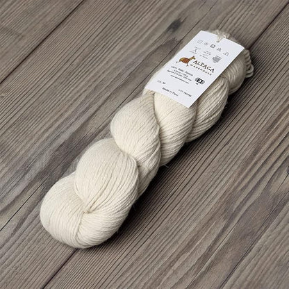 100% Baby Alpaca Yarn Wool Bare Yarn Wool Undyed Hank (100 Grams) DK Weight - Made in Peru - Heavenly Soft and Perfect for Knitting and Crocheting (Ivory, DK Hank Undyed)