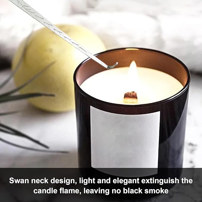 Set of 3, Candle Wick Trimmer, Candle Snuffer and Wick Dipper & Candle Accessory Set, Candle Care Kit for Candle Lover (Silver)