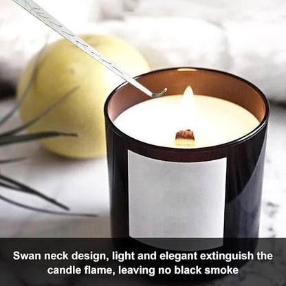 Set of 3, Candle Wick Trimmer, Candle Snuffer and Wick Dipper & Candle Accessory Set, Candle Care Kit for Candle Lover (Silver)