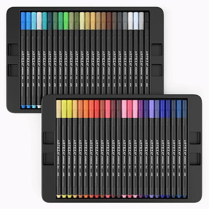 ARTEZA Inkonic Fineliners Pens, Set of 48, 0.4 mm Fine Tip Markers, Water-Based Art Pens for Drawing, Sketching, Journaling, Calligraphy