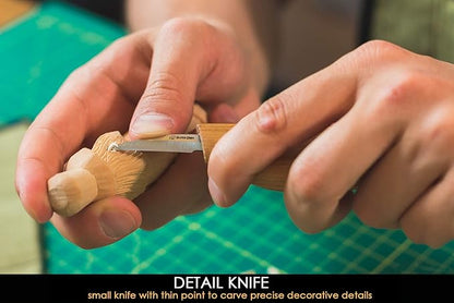 BeaverCraft Wood Spoon Carving Tools Kit S17 with Wood Carving Hook Knife & Sloyd, Chip Whittling Knives for Spoon Carvers - Whittling Tools Set with Knife Leather Strop Polishing Compound, Tool Case