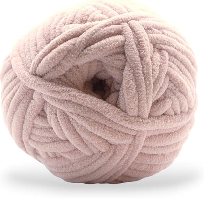Okey Dokeys 300g Jumbo Velvet Chenille Yarn 7 Jumbo – Plush, No-Fray, Durable Plushies, Posh Soft Crochet Projects Beginner Friendly (130 yds) (Pink Sand (101), 1 Pack (17.90/Skein))