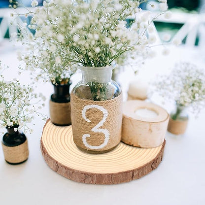 11 PCS 6.3-7.1 Inch Natural Wood Slices, Unfinished Pine Wood Circles with Barks for Coasters, DIY Crafts, Christmas Rustic Wedding Ornaments and Centerpieces,by GNIEMCKIN.
