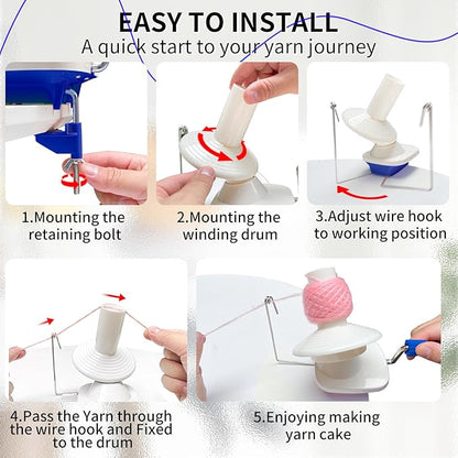 SPEENSUN Yarn Winder for Crocheting, Yarn Spinner, 3.5 OZ Easy-to-Install and Efficiently Yarns Cake Winder with Lower Noise for Yarns Below Size 5, Best for Crochet and Knitting Lover
