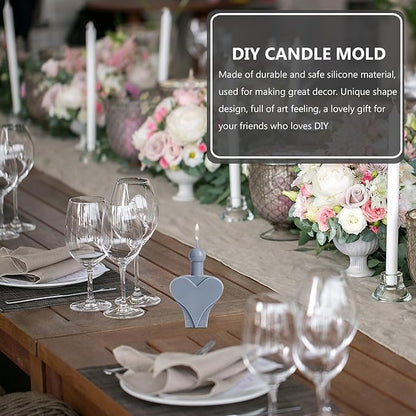 Sewroro Reusable Plastic Candle Mold for DIY Handmade Crafts Small Heart-Shaped Mold with Smooth Surface Flexible and Mould for Candle Making and Wax Melts
