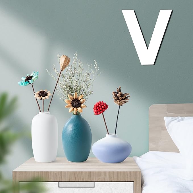 12 Inch Wooden Letter V, 1/4 Inch Thick Large Unfinished Wood Letter for DIY Crafts Home Wall Decor