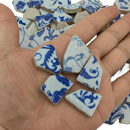 1.1 LB Porcelain Ceramic Mosaic Tiles,Broken Irregular Mosaic Tiles for DIY Craft Floor,Kitchen,Pool, Flower Pots Mosaic Making Supplies (Porcelain 11)