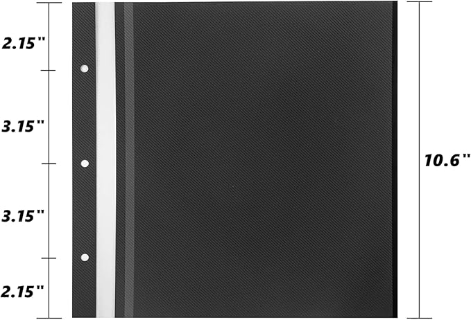 Semfalbuums Black Refill Pages for Self Adhesive Photo Album Scrapbook 11x10.6 20 Pages