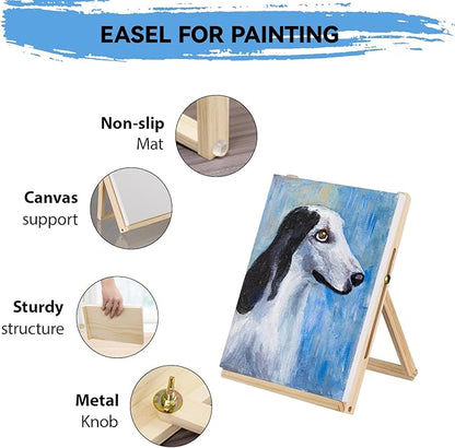 Inburit Paint Set for Adults & Kids, Painting Supplies Kit with 18 Acrylic Paints(22ml), Easel, Stretched Canvases, Brushes, Palette,Etc. Deluxe Art Paint Set for Student and Artist
